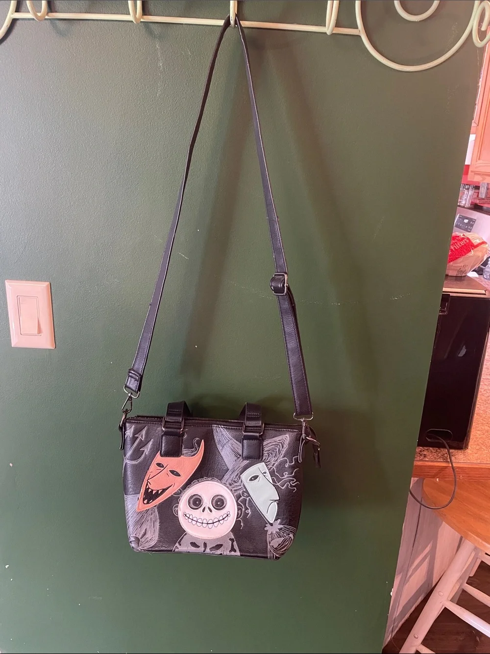 Tim Burtons The Nightmare Before Christmas Crossbody Shoulder Purse Flax Leather